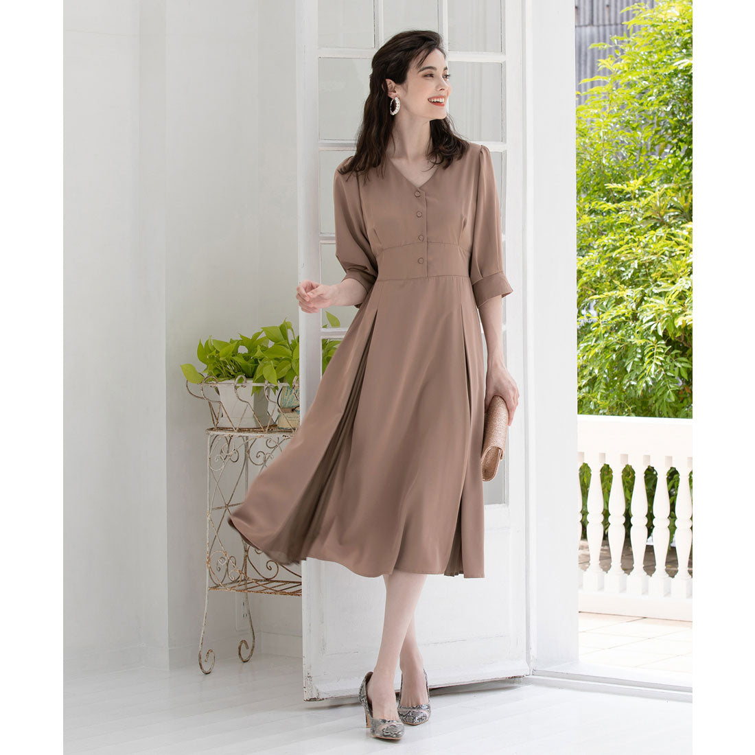 open lace back dress DRESS+ One-piece dress with sleeves for wedding receptions, weddings,