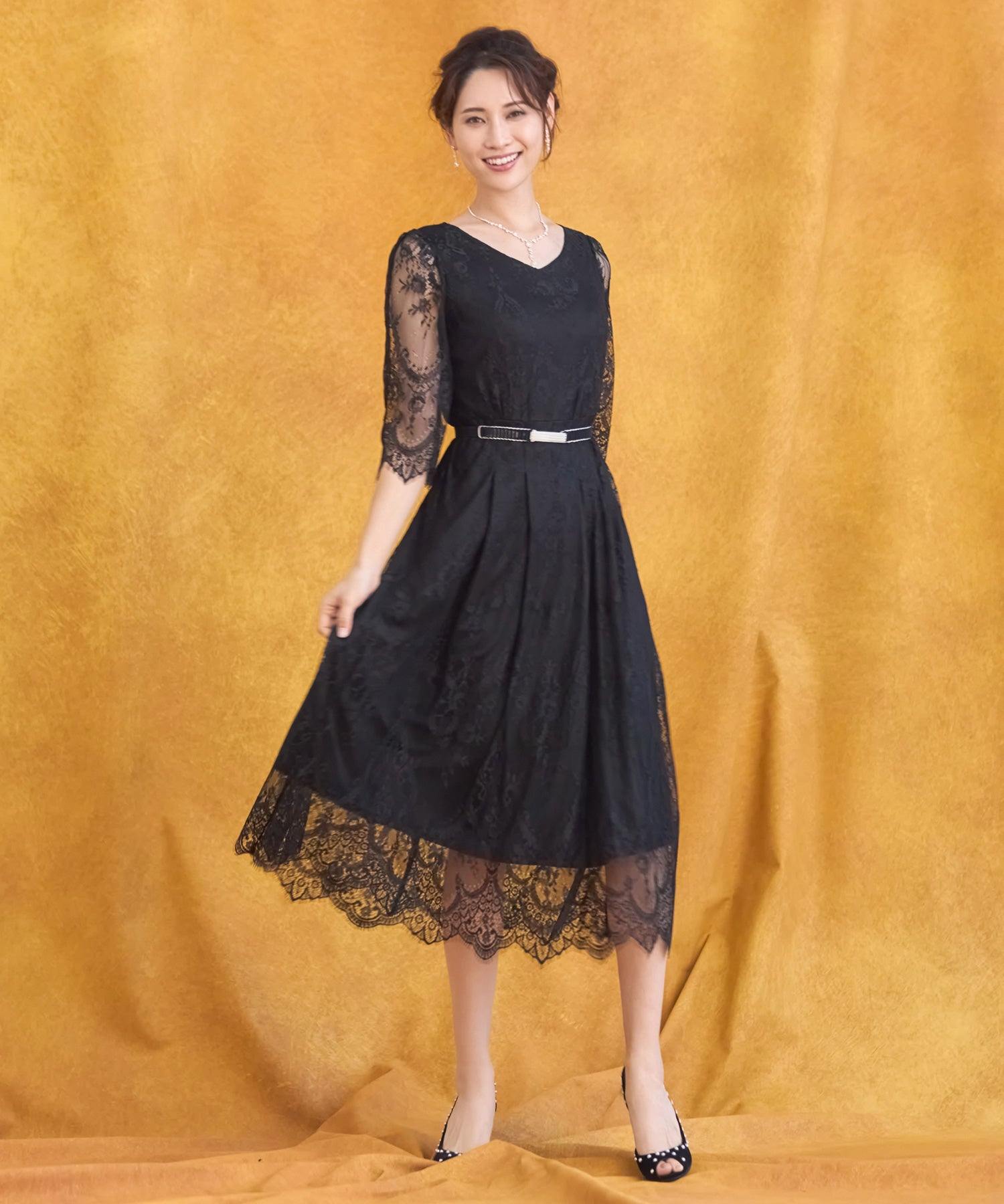 midi one piece dress party wear DRESS+ One-piece dress, all-lace, A-line, midi length, wedding, recept