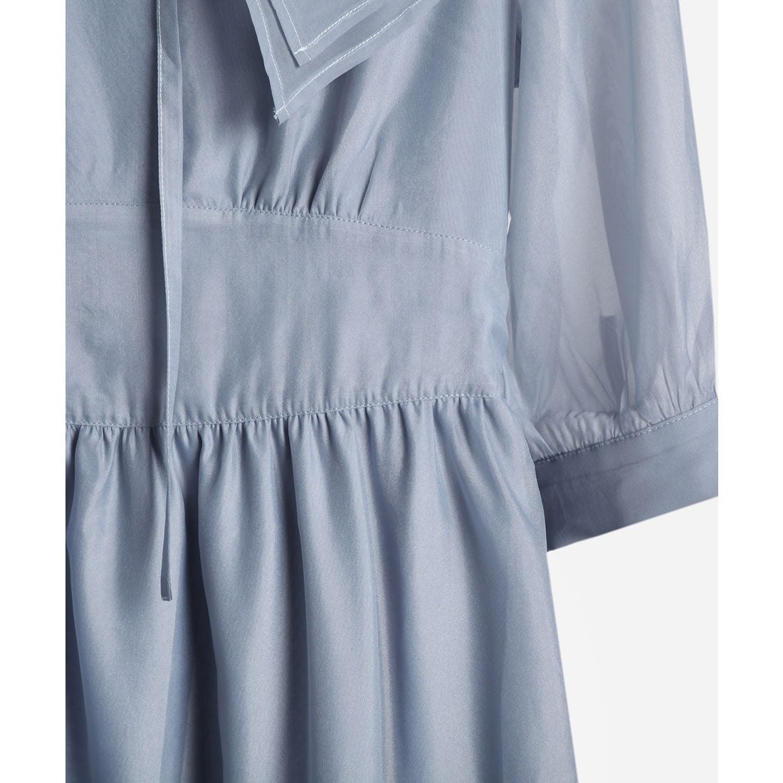 DRESS+ One-piece dress in sheer material with cape, mid-calf length