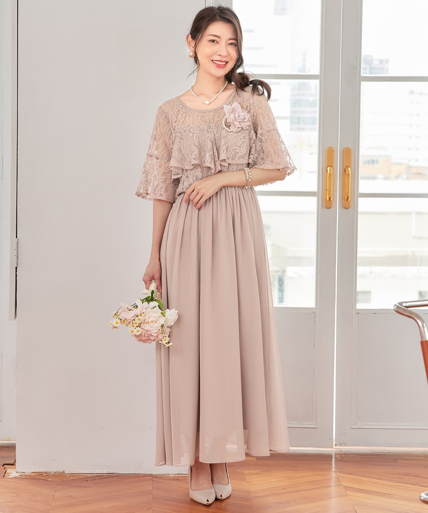 ドレスプラス DRESS+ パーティードレス ワンピース 体型カバー 結婚式
