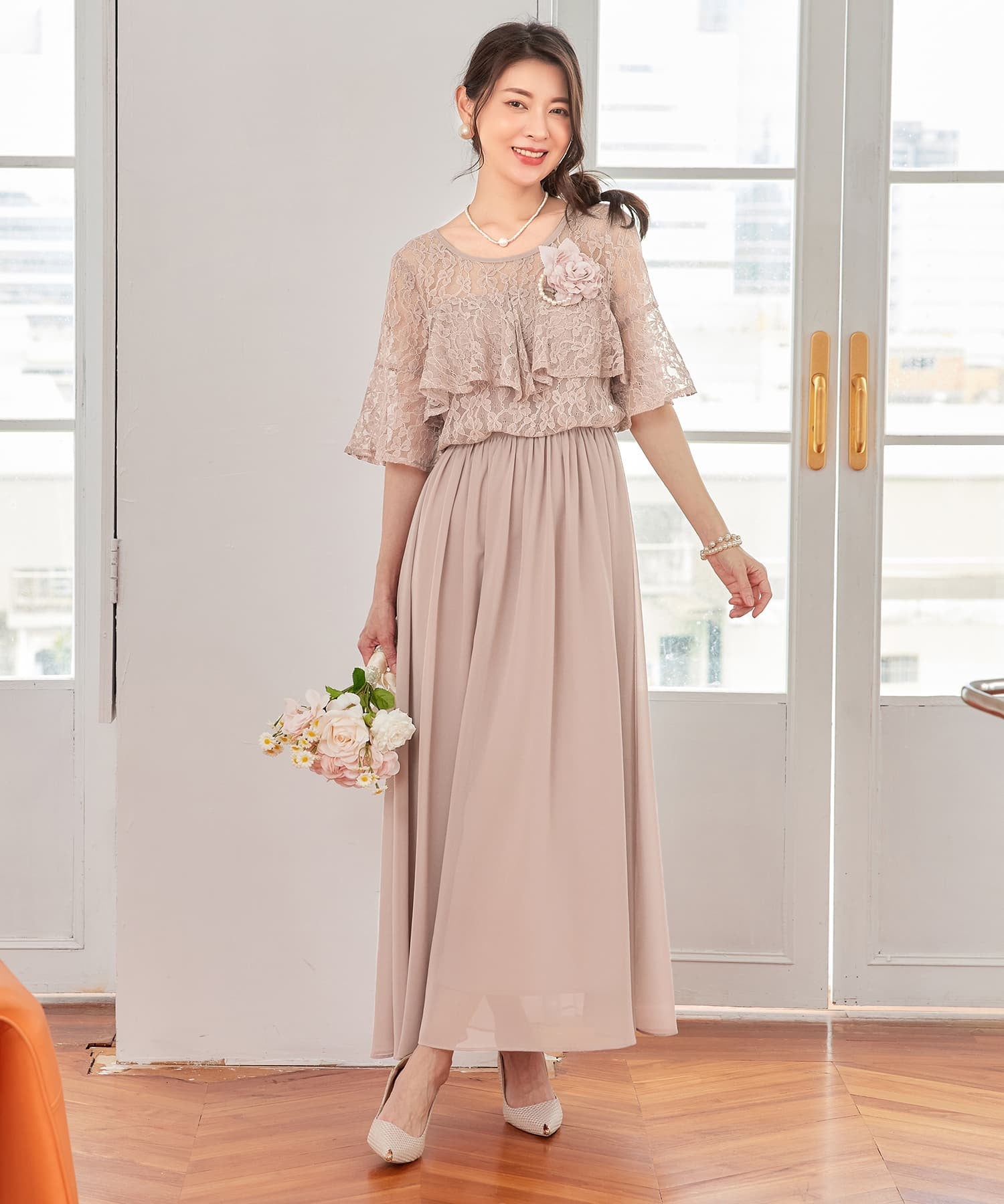 ドレスプラス DRESS+ パーティードレス ワンピース 体型カバー 結婚式