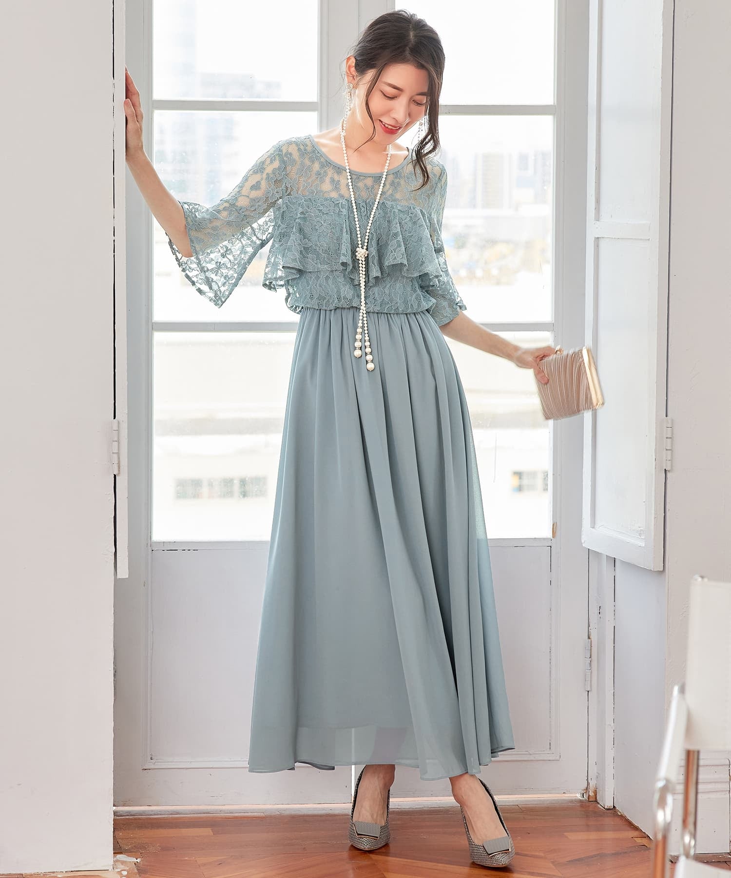 ドレスプラス DRESS+ パーティードレス ワンピース 体型カバー 結婚式