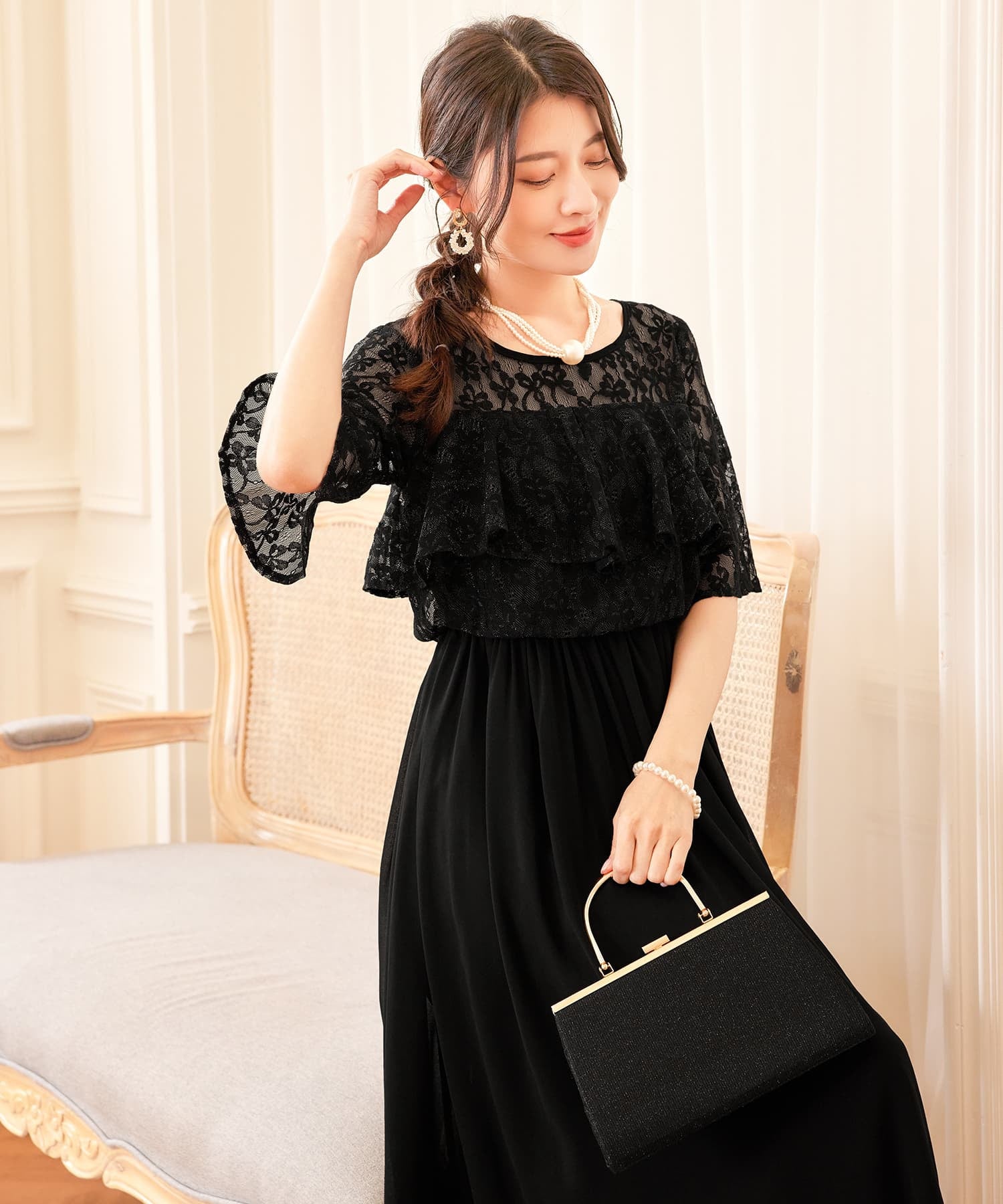 ドレスプラス DRESS+ パーティードレス ワンピース 体型カバー 結婚式