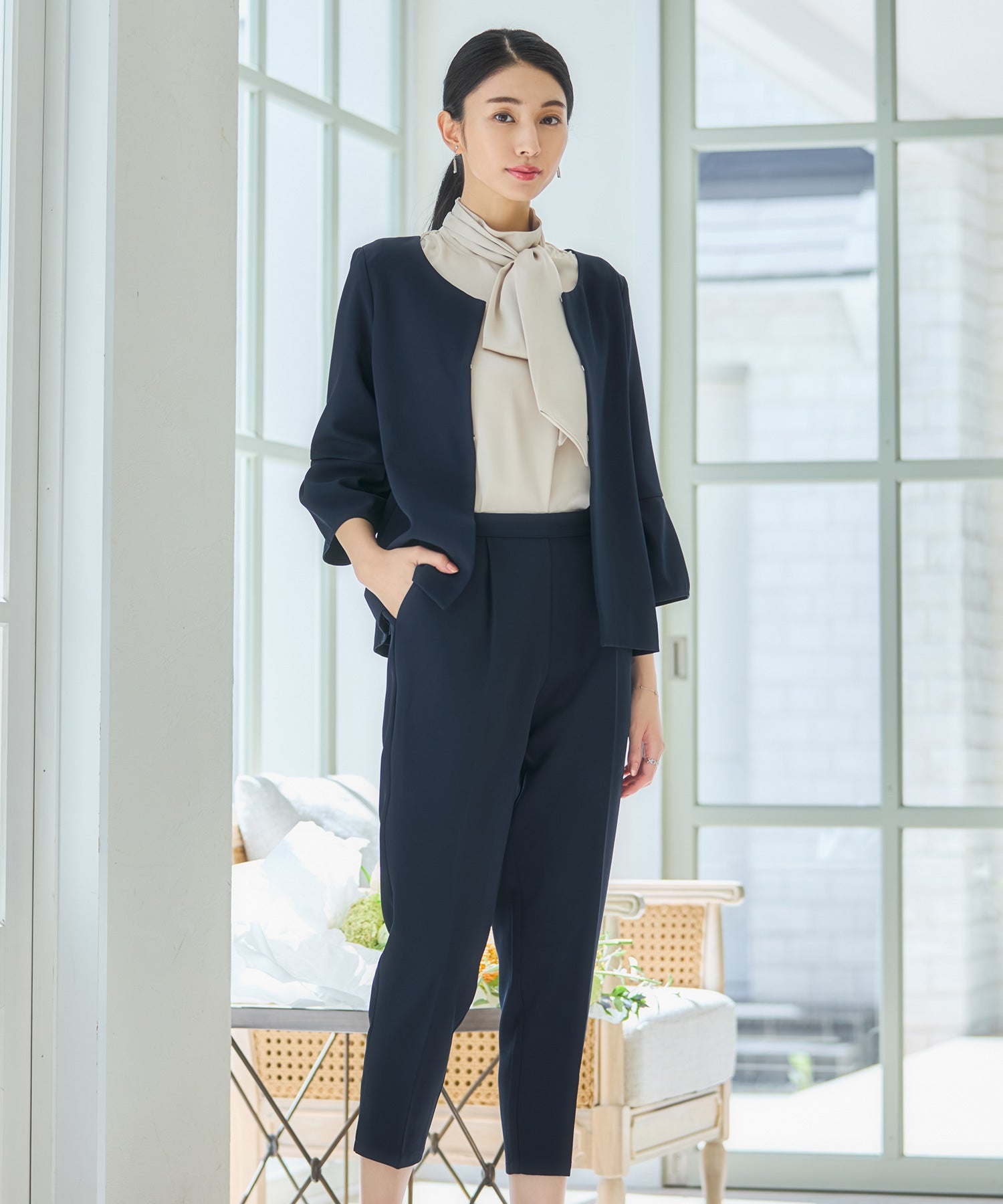 ドレスプラス DRESS+ セットアップ レディーススーツ ジャケット （ネイビー） ネイビー