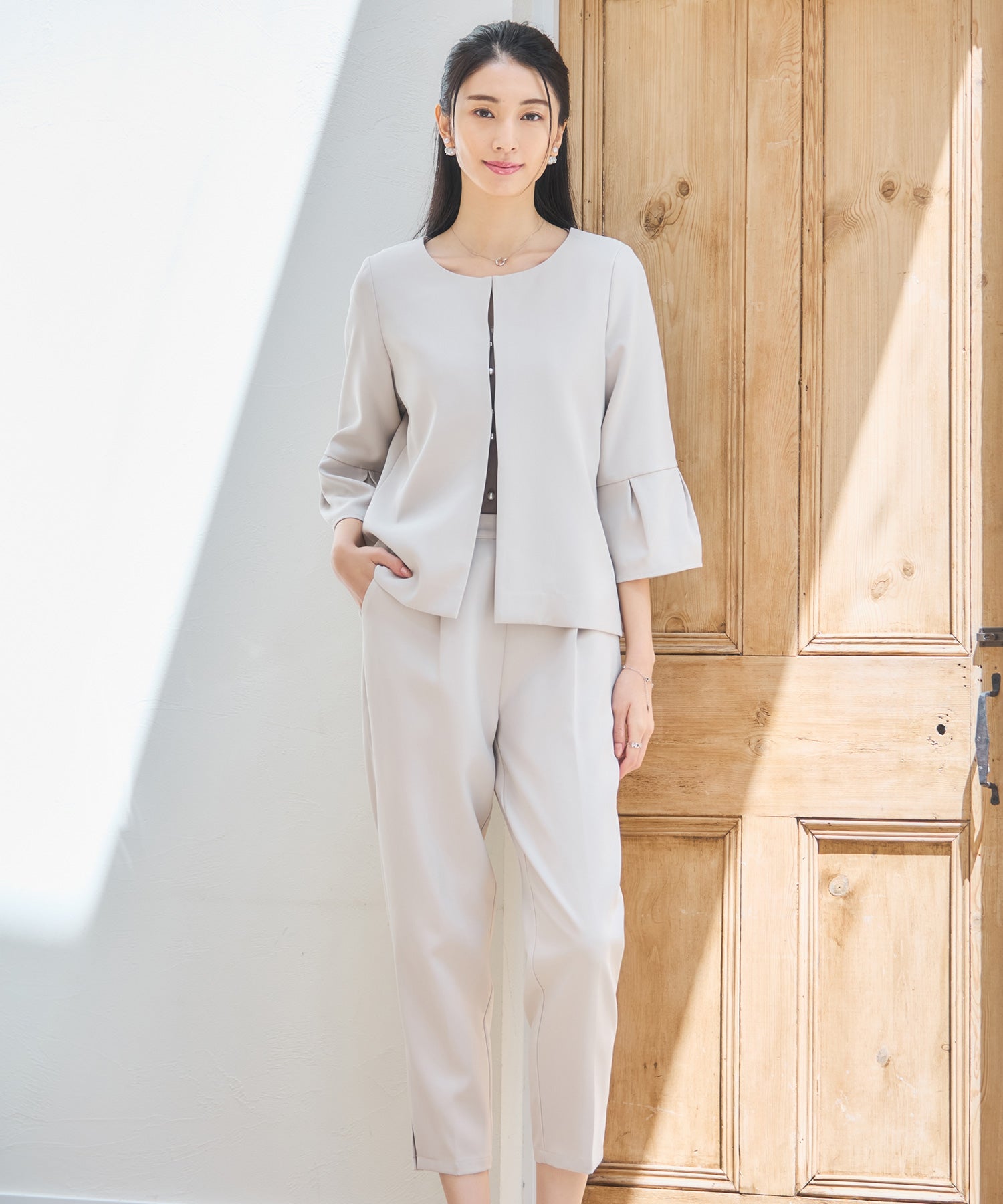 ドレスプラス DRESS+ セットアップ レディーススーツ ジャケット （アッシュ） アッシュ