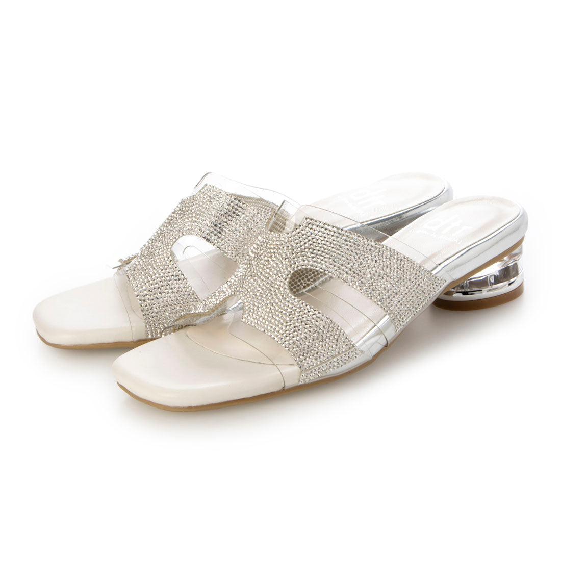 DTR Daughter by MUUM Rhinestone Clear Heel Mule Sandals