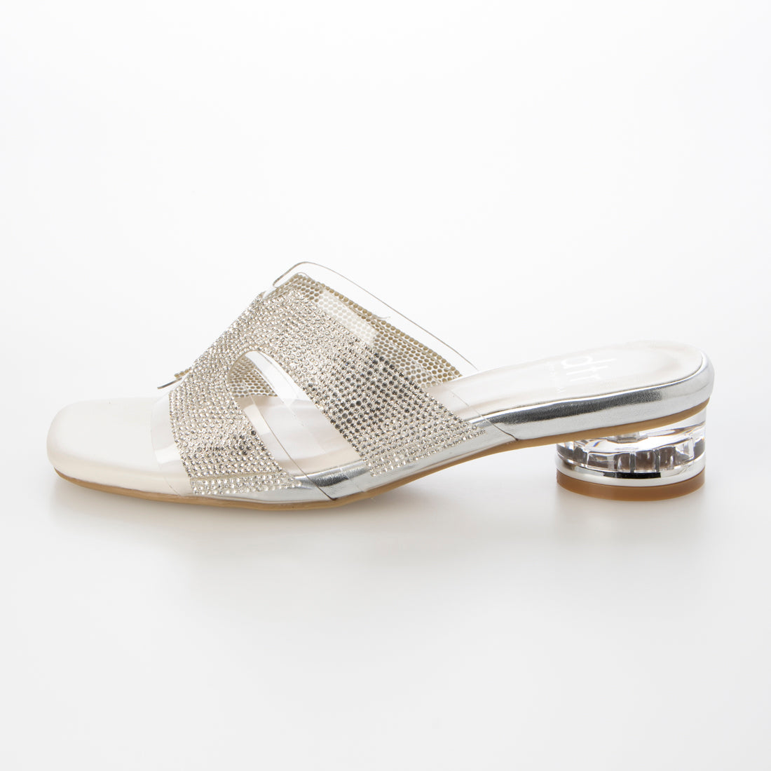 DTR Daughter by MUUM Rhinestone Clear Heel Mule Sandals