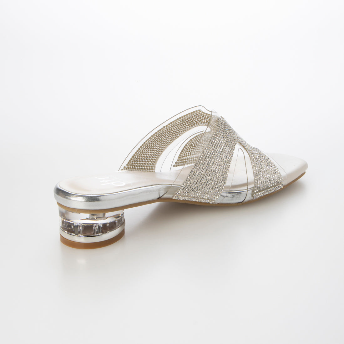 DTR Daughter by MUUM Rhinestone Clear Heel Mule Sandals