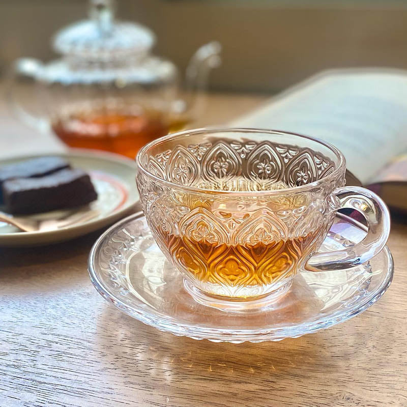 ダルトン DULTON A615-818CL GLASS CUP & SAUCER ''FIORE'' CLEAR 【返品不可商品】 (CL) CL
