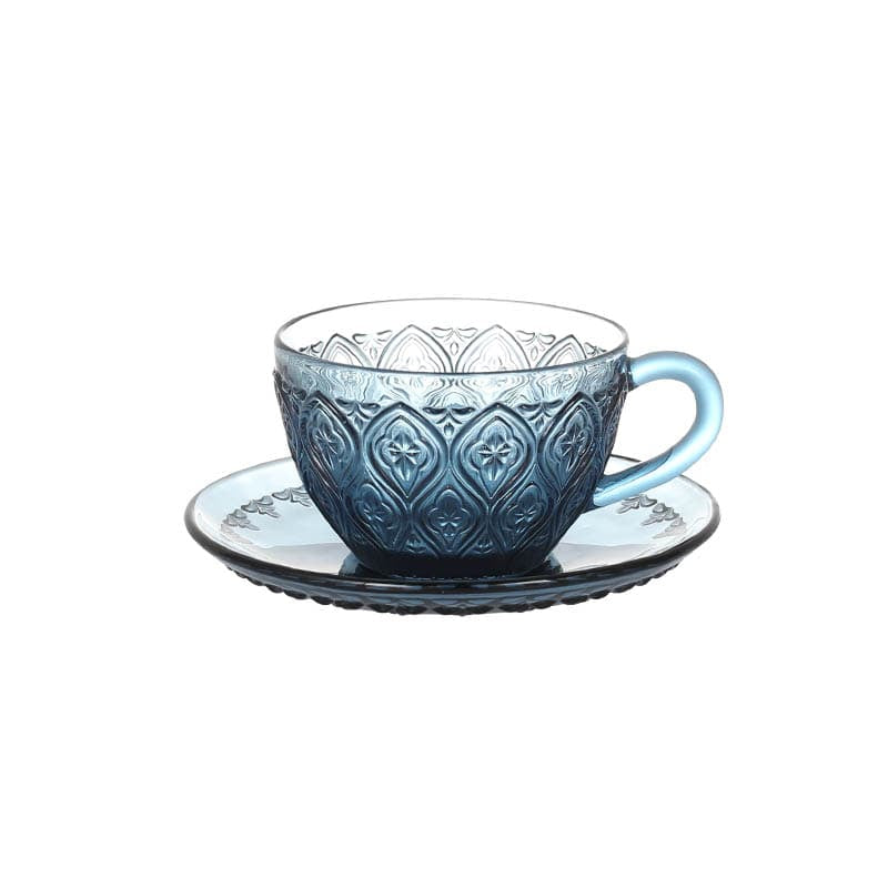 ダルトン DULTON GLASS CUP & SAUCER ''FIORE'' 【返品不可商品】 （BLUE） BLUE