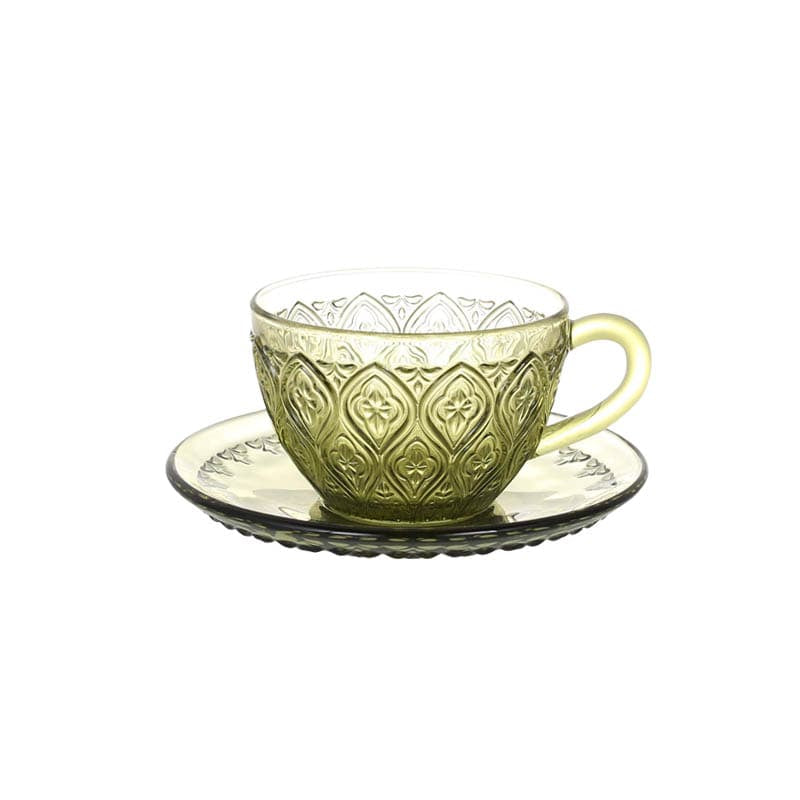 ダルトン DULTON GLASS CUP & SAUCER ''FIORE'' 【返品不可商品】 （GREEN） GREEN