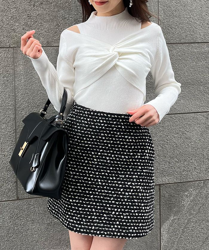 Ambient Front Twist Layered Design Knit