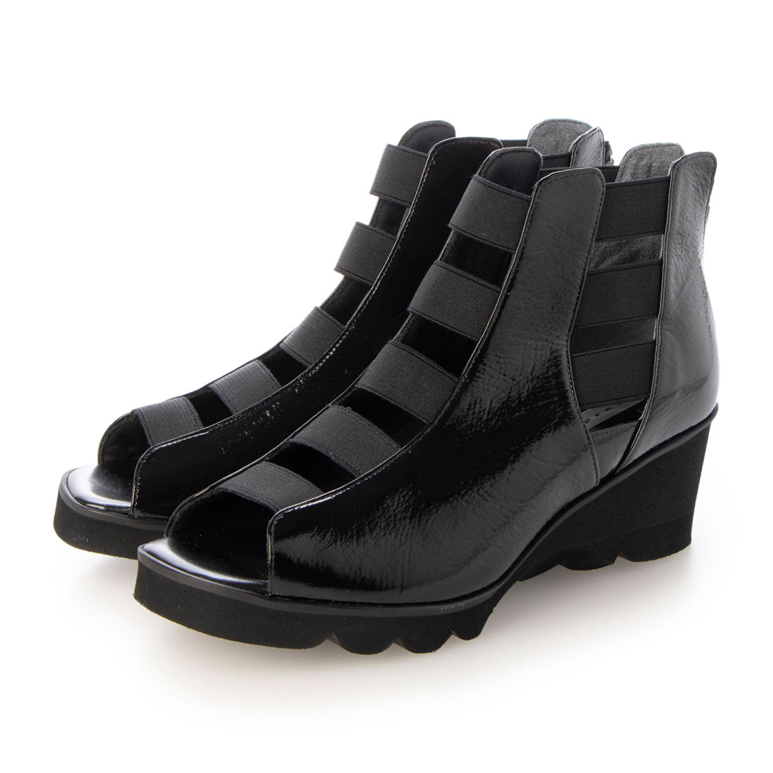 Espresso Elastic fit design, back zipper, thick sole summer shoes
