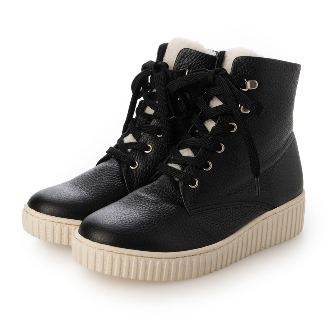 エスプレッソ Espresso 3E 柔らかレザー ボア入りカジュアルブーツ （ブラック） ブラック