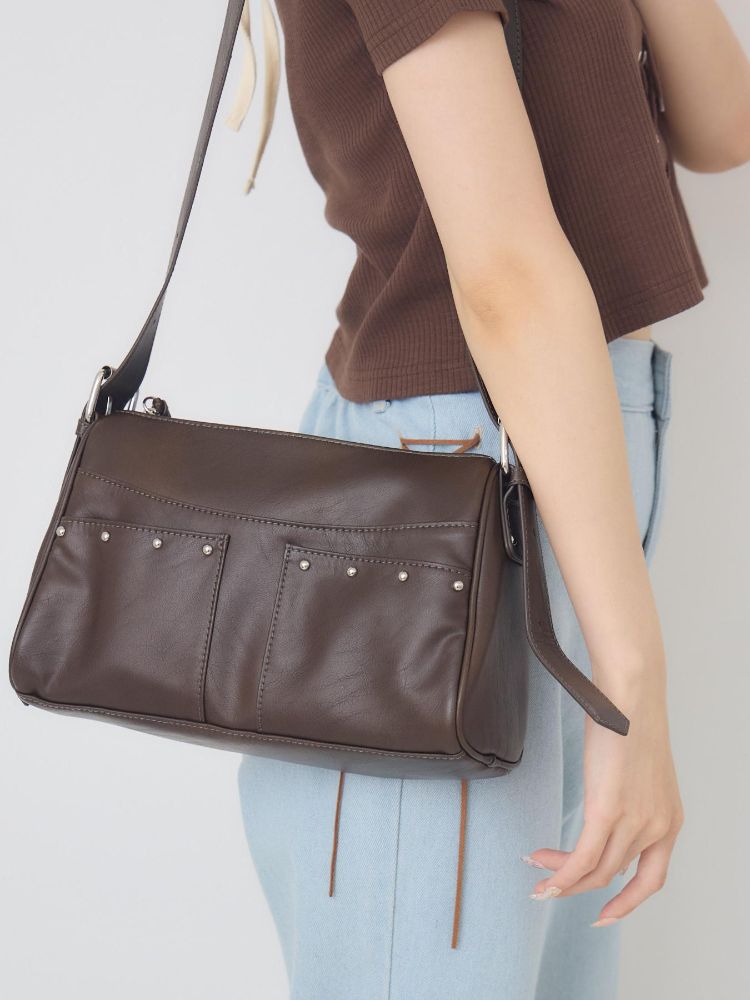 エムズエキサイト ems excite スタッズ付ショルダーBAG （BRN0） BRN0