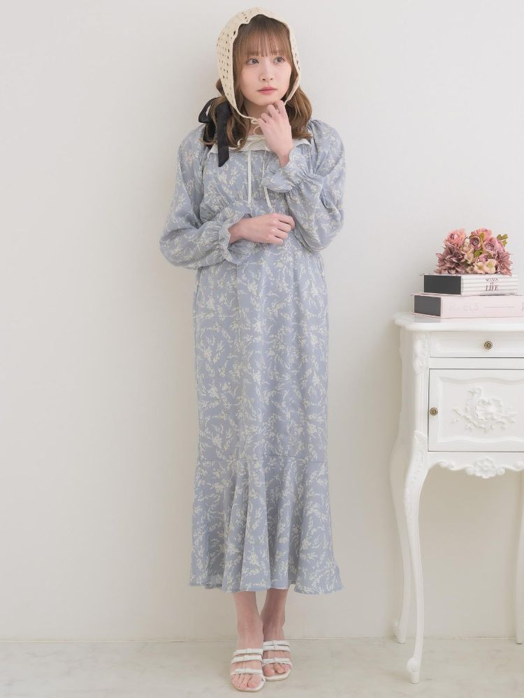 エムズエキサイト ems excite ステッチリボンマーメイドワンピース （P/BLU） P/BLU