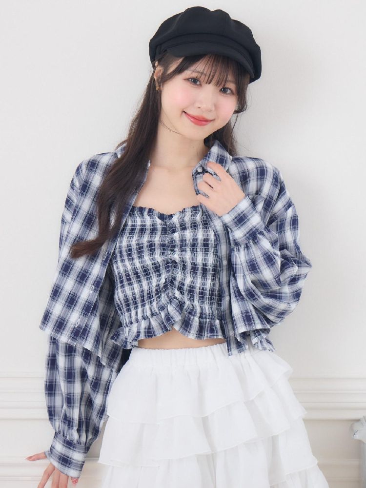 エムズエキサイト ems excite チェックSH＆キャミSET （C/BLU） C/BLU