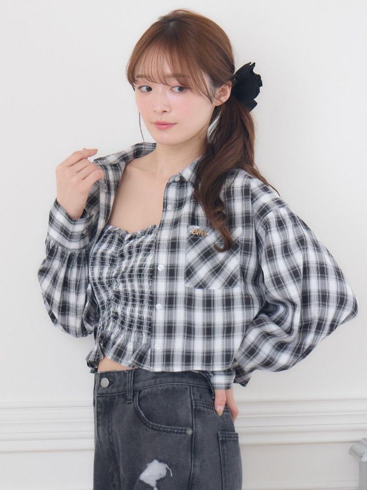 エムズエキサイト ems excite チェックSH＆キャミSET （C/BLU） C/BLU