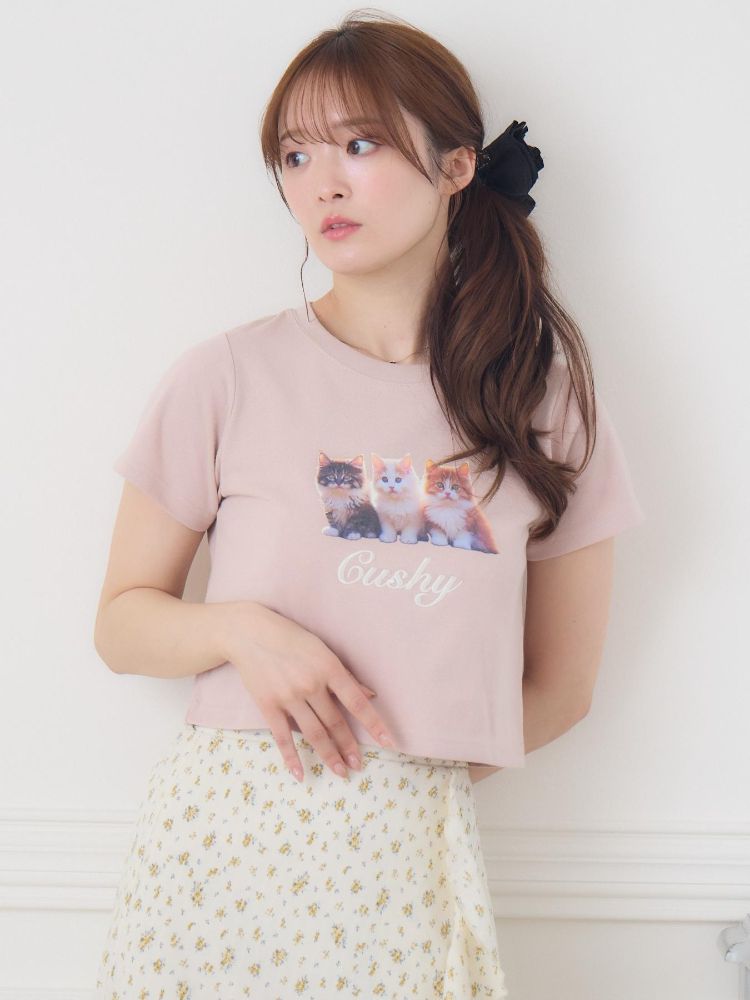 エムズエキサイト ems excite catプリントTEE （PNK0） PNK0