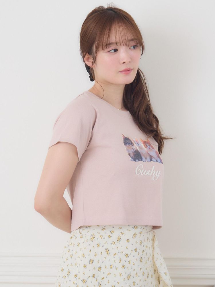 エムズエキサイト ems excite catプリントTEE （PNK0） PNK0