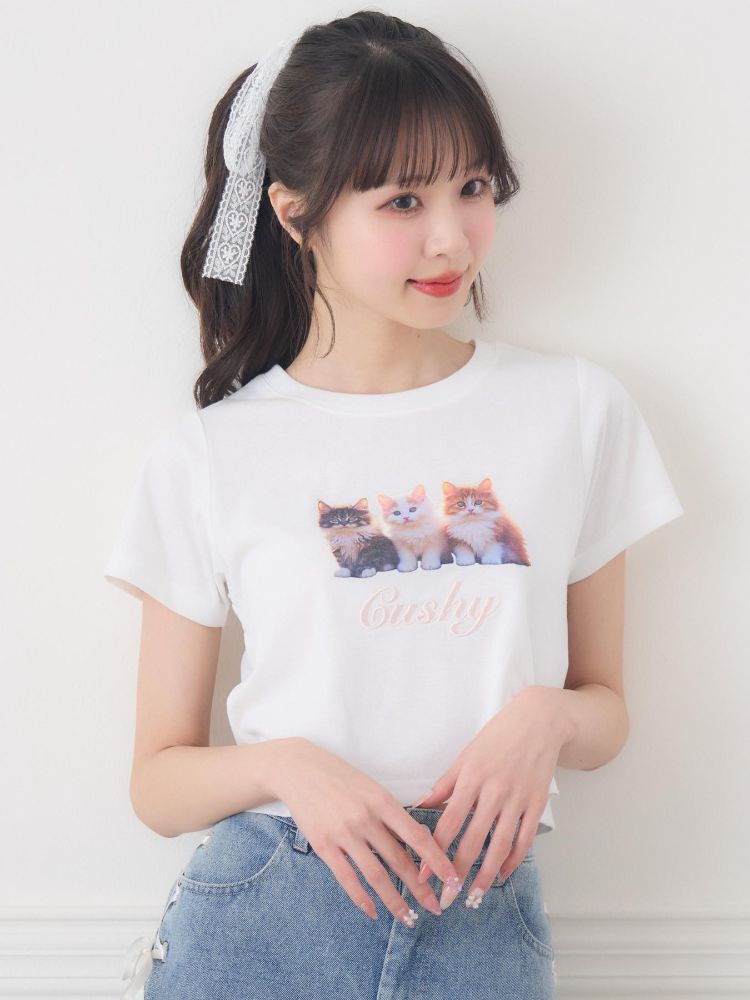 エムズエキサイト ems excite catプリントTEE （PNK0） PNK0
