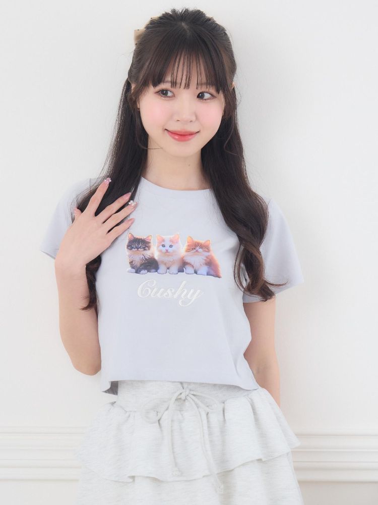 エムズエキサイト ems excite catプリントTEE （PNK0） PNK0