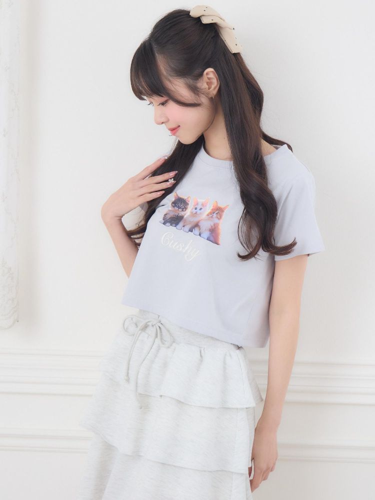エムズエキサイト ems excite catプリントTEE （PNK0） PNK0