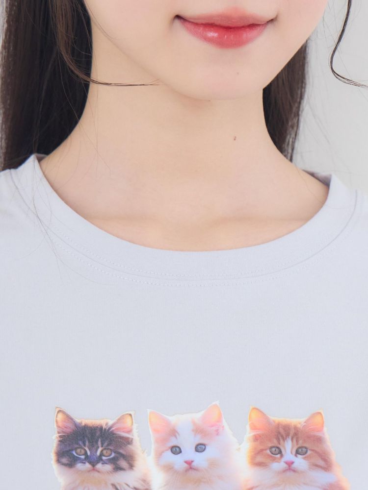 エムズエキサイト ems excite catプリントTEE （PNK0） PNK0