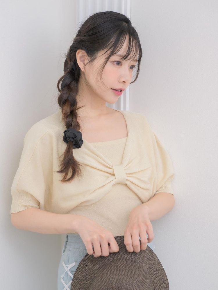 エムズエキサイト ems excite 五分袖リボンNTSET （WHT4） WHT4