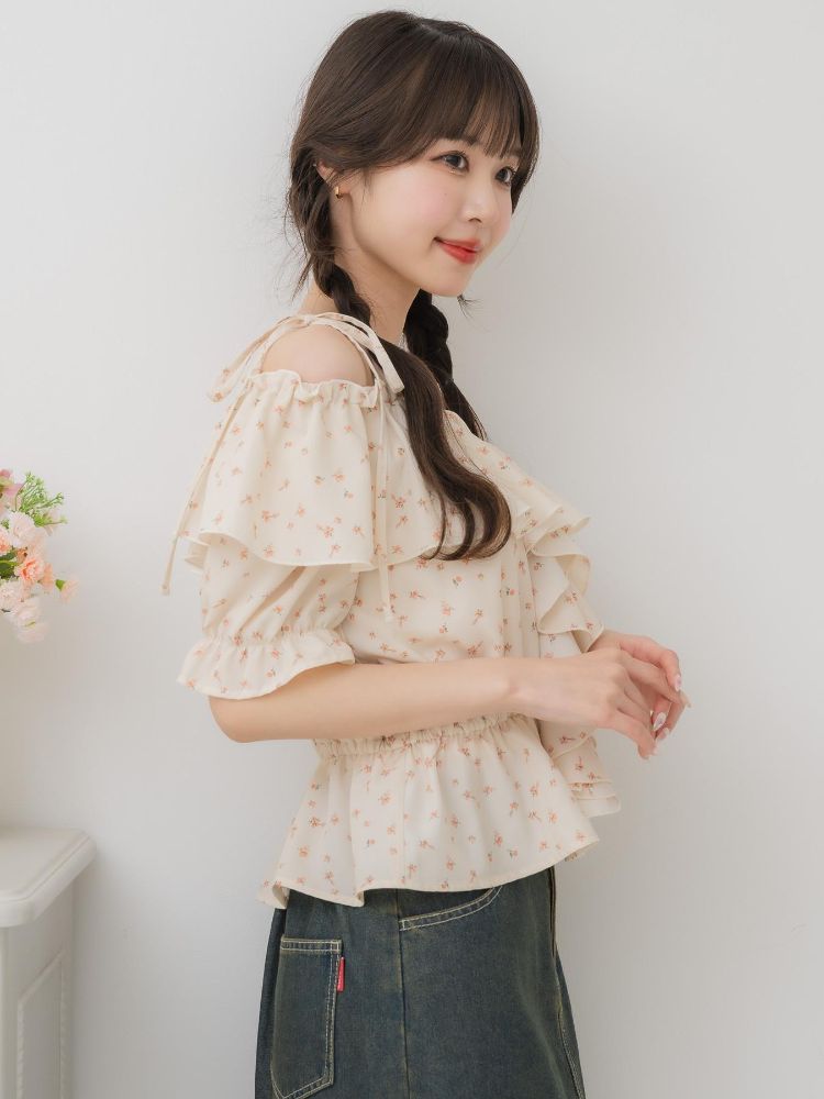 エムズエキサイト ems excite フリルオフショルBL （WHT4） WHT4