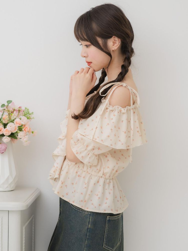 エムズエキサイト ems excite フリルオフショルBL （WHT4） WHT4