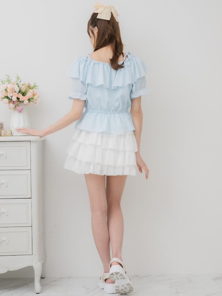 エムズエキサイト ems excite フリルオフショルBL （WHT4） WHT4