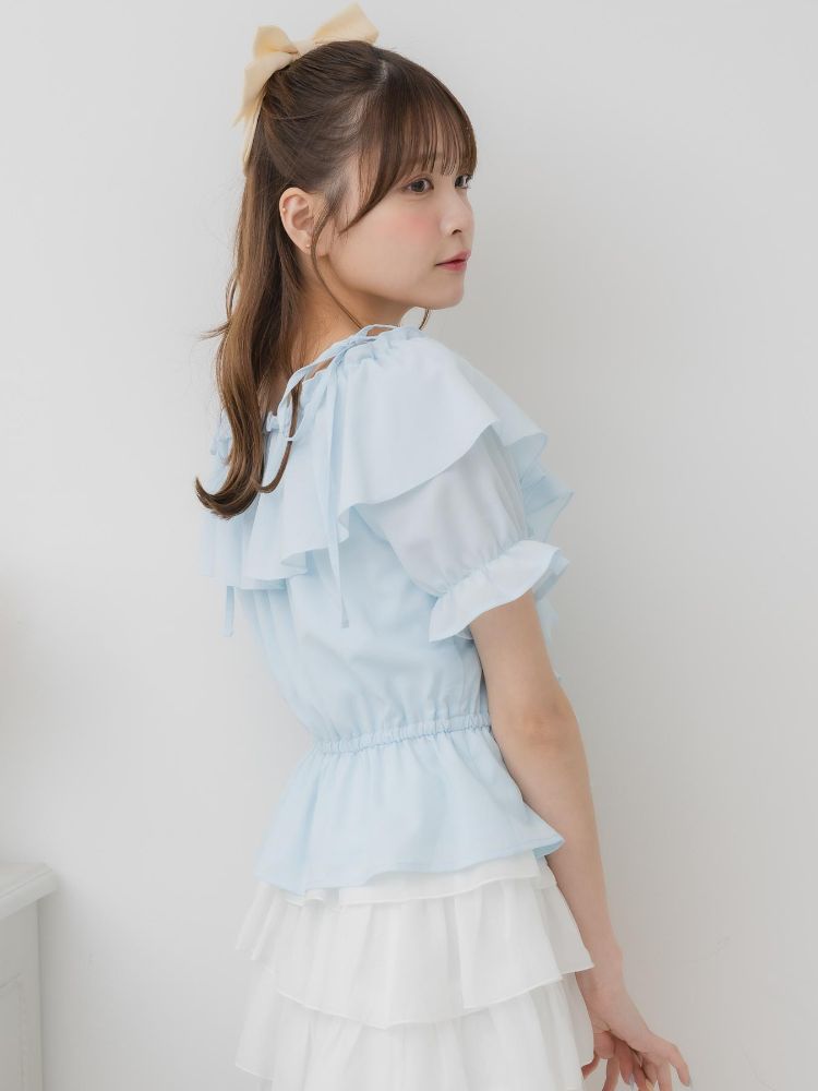 エムズエキサイト ems excite フリルオフショルBL （WHT4） WHT4