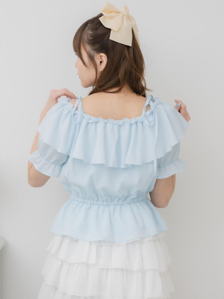 エムズエキサイト ems excite フリルオフショルBL （WHT4） WHT4