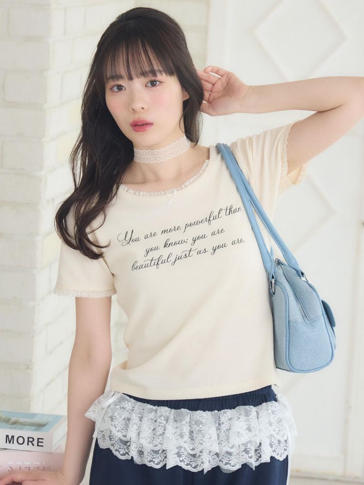 エムズエキサイト ems excite レースチョーカー付きロゴTEE （GRY2） GRY2