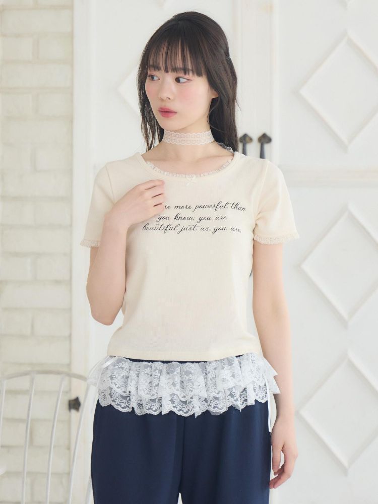 エムズエキサイト ems excite レースチョーカー付きロゴTEE （GRY2） GRY2
