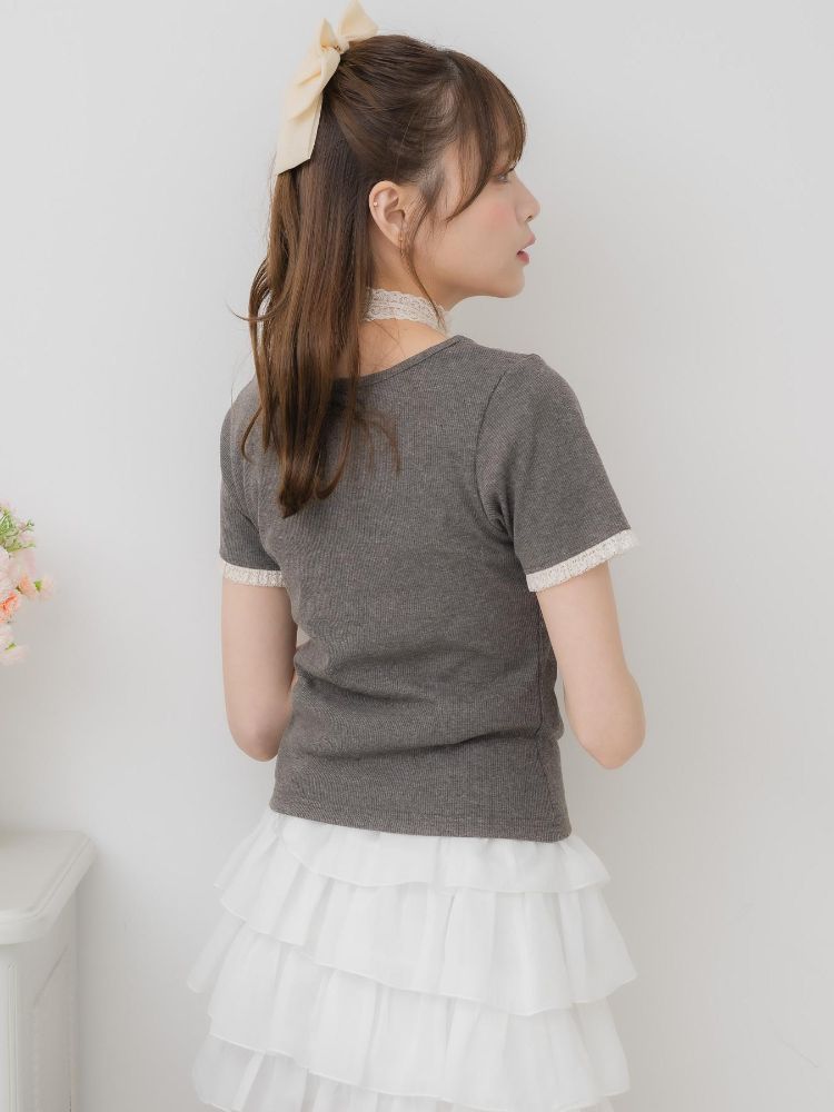 エムズエキサイト ems excite レースチョーカー付きロゴTEE （GRY2） GRY2