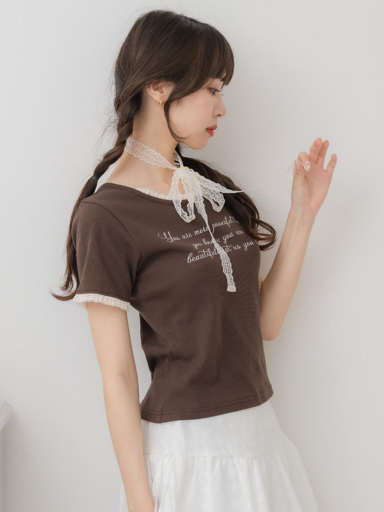 エムズエキサイト ems excite レースチョーカー付きロゴTEE （GRY2） GRY2