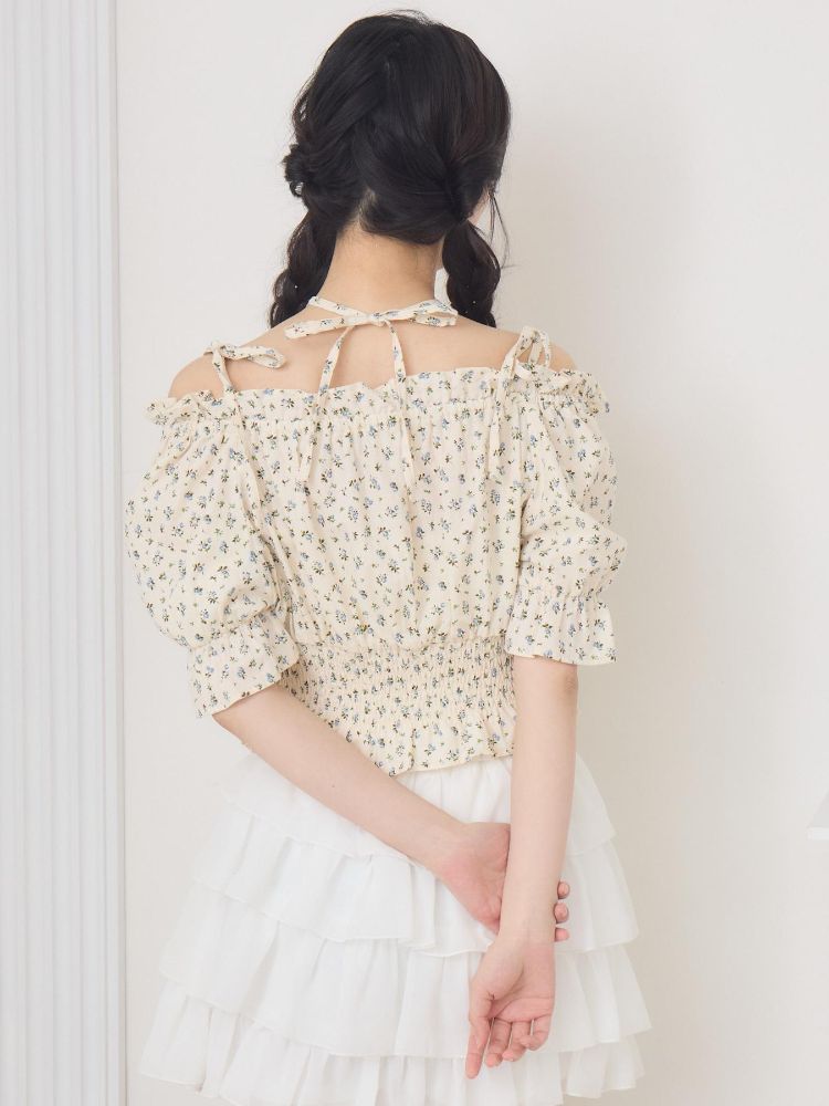 エムズエキサイト ems excite ホルター付アソートリボンブラウス （P/BLU） P/BLU