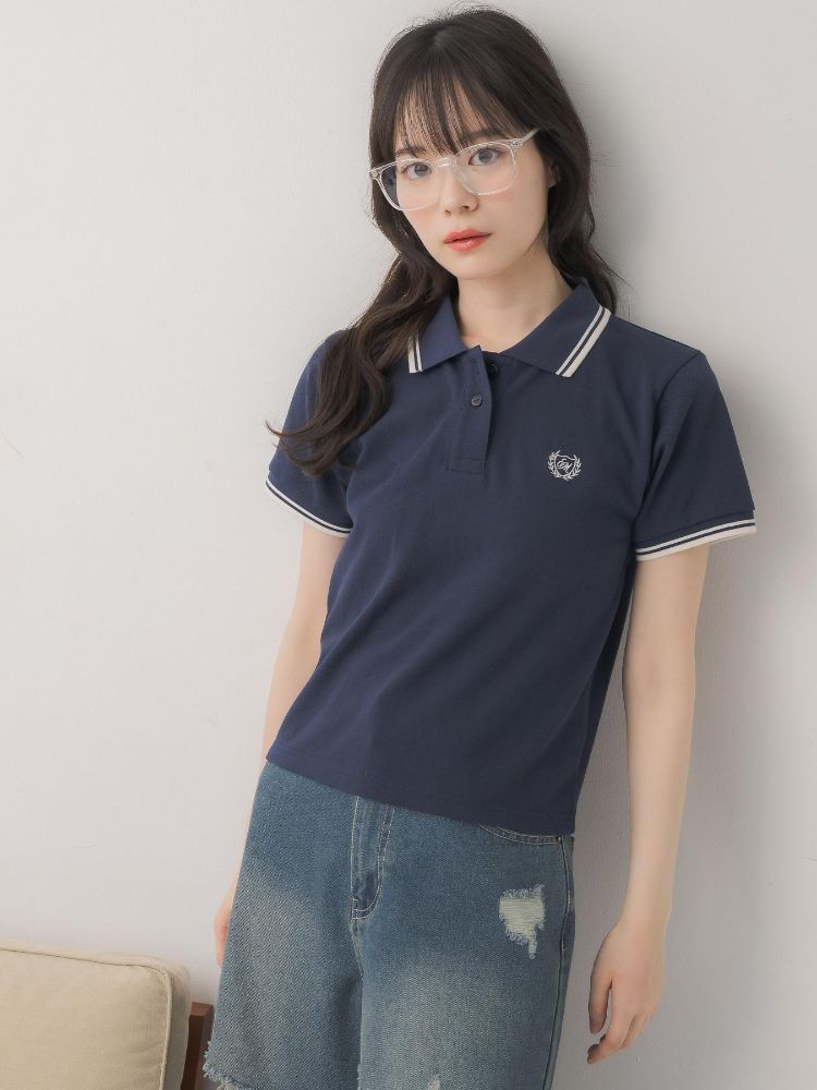 エムズエキサイト ems excite バイカラーポロTEE （BLU2） BLU2