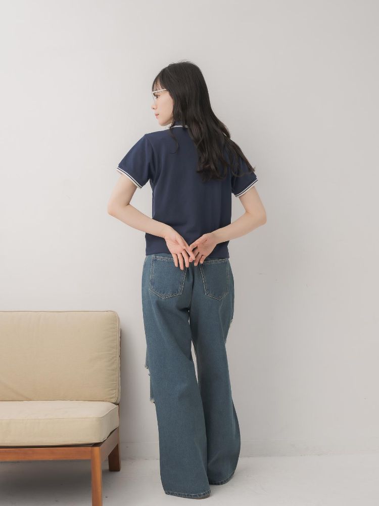 エムズエキサイト ems excite バイカラーポロTEE （BLU2） BLU2