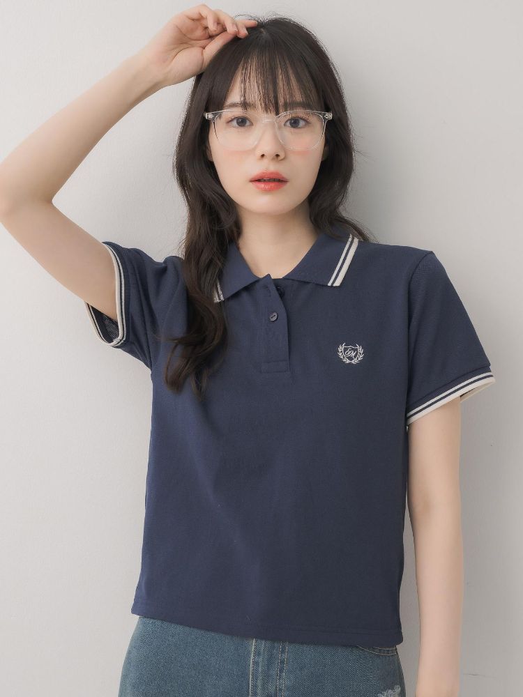 エムズエキサイト ems excite バイカラーポロTEE （BLU2） BLU2