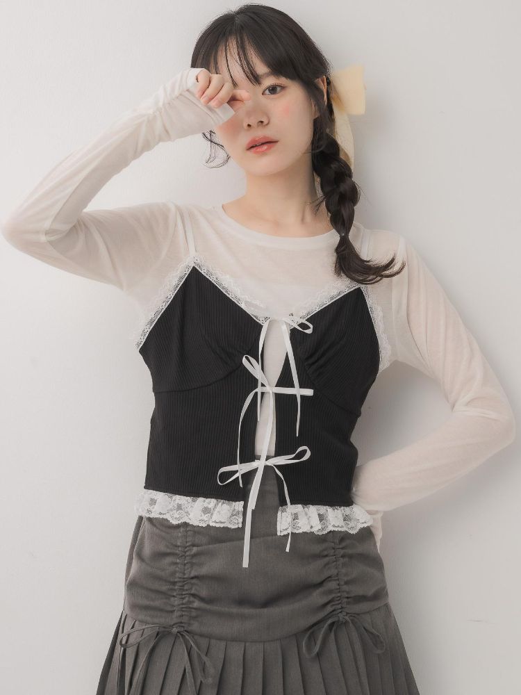 エムズエキサイト ems excite リボンビスチェ＆インナーSET （BLK1） BLK1