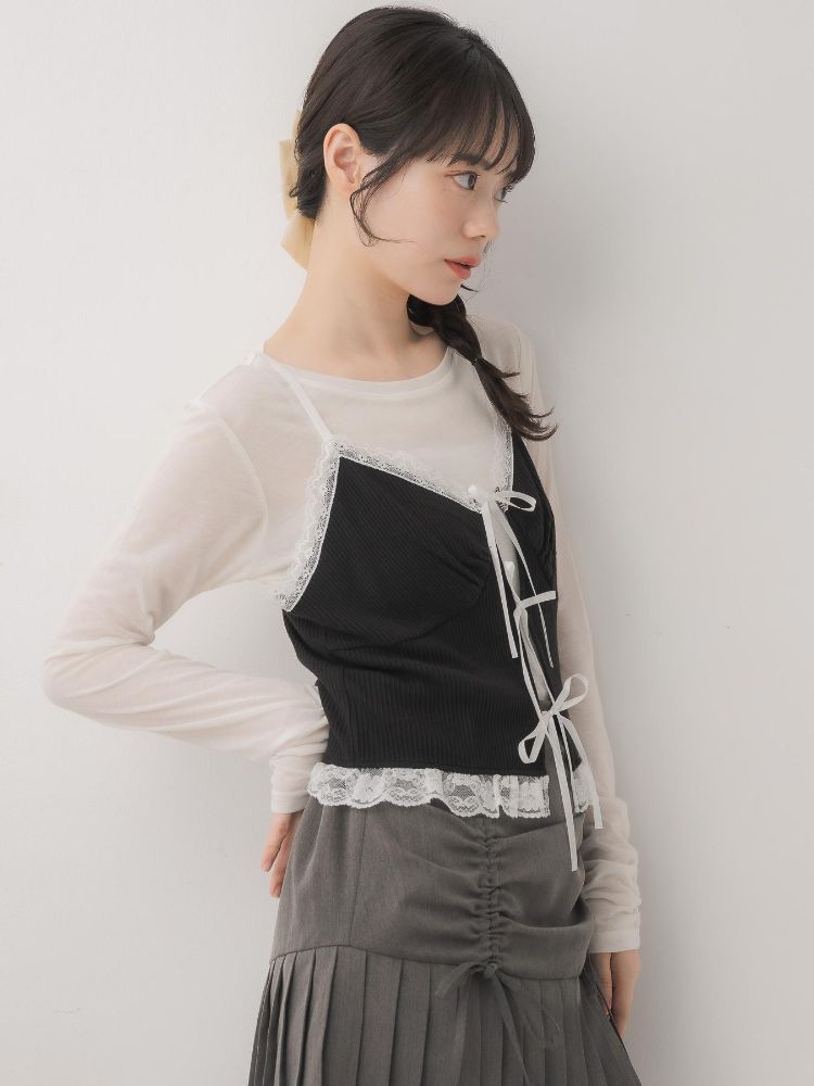 エムズエキサイト ems excite リボンビスチェ＆インナーSET （BLK1） BLK1