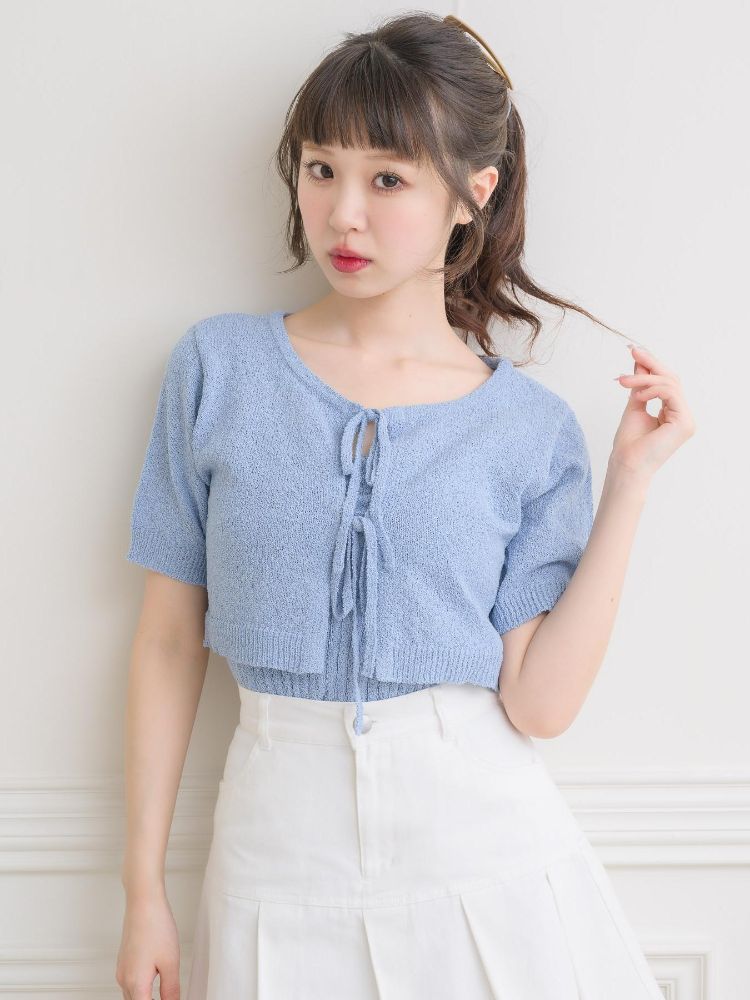 エムズエキサイト ems excite スラブリボンカーデNTSET （WHT2） WHT2
