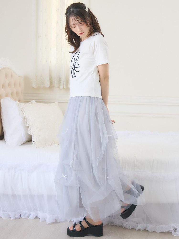 エムズエキサイト ems excite うねうねロゴ刺繍TEE （WHT2） WHT2