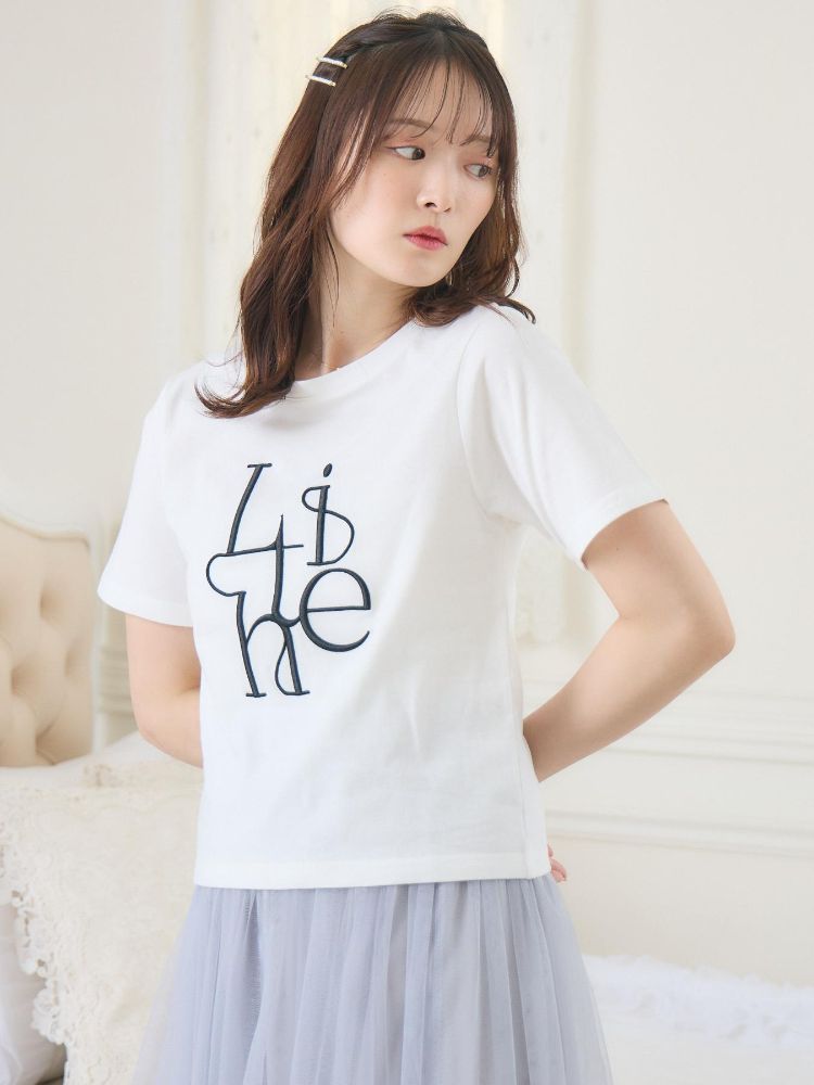 エムズエキサイト ems excite うねうねロゴ刺繍TEE （WHT2） WHT2
