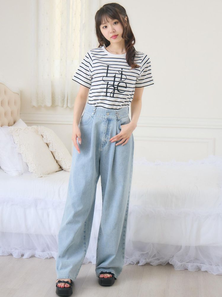 エムズエキサイト ems excite うねうねロゴ刺繍TEE （WHT2） WHT2