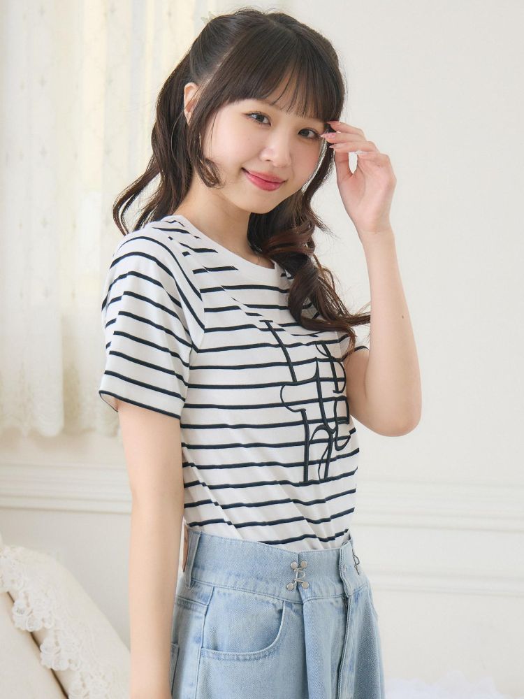 エムズエキサイト ems excite うねうねロゴ刺繍TEE （WHT2） WHT2