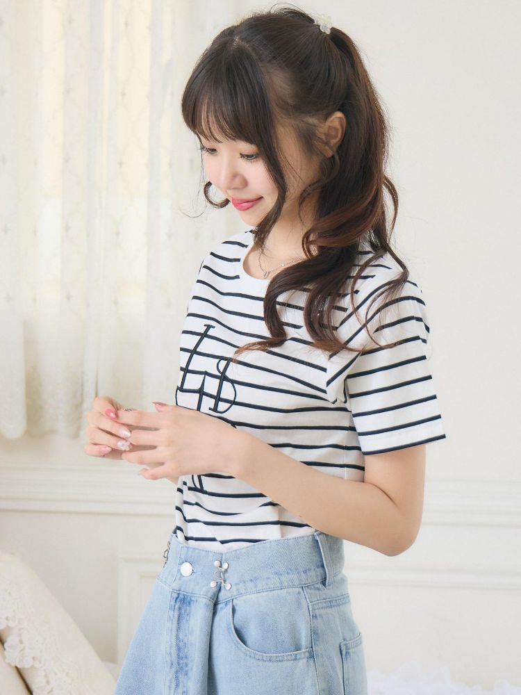 エムズエキサイト ems excite うねうねロゴ刺繍TEE （WHT2） WHT2